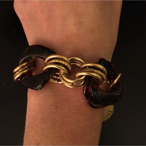 JOHN WIND Gold and Tortoise Link Bracelet JW Modern Vintage - Picture 2 of 11